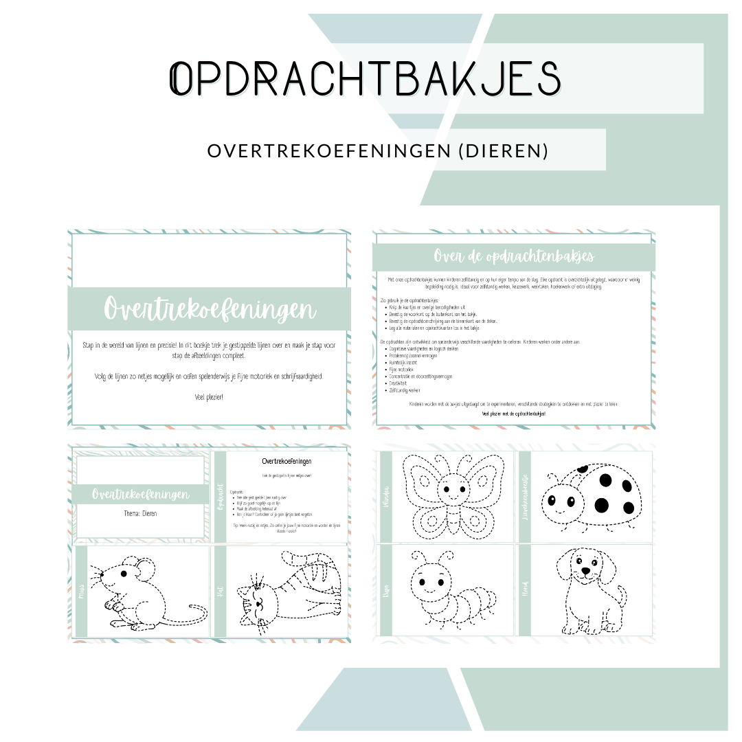 Opdrachtbakje - Overtrekoefeningen dieren (OB en MB)