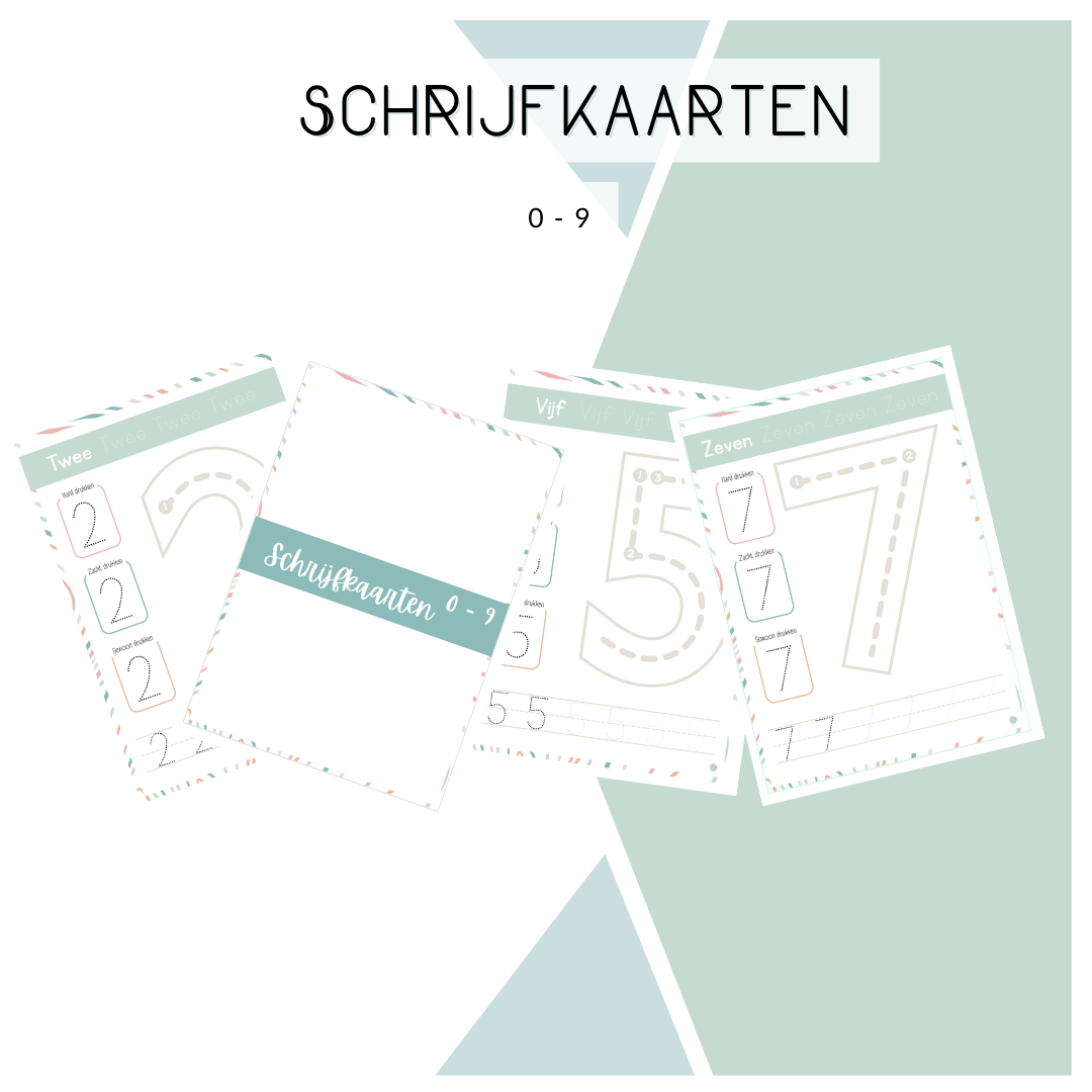 Schrijfkaarten 0-9