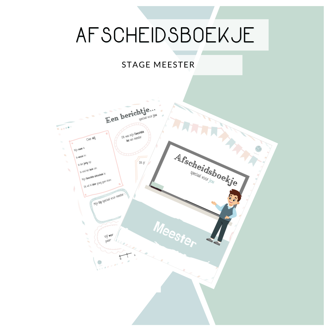 Afscheidsboekje stage meester (pastel)