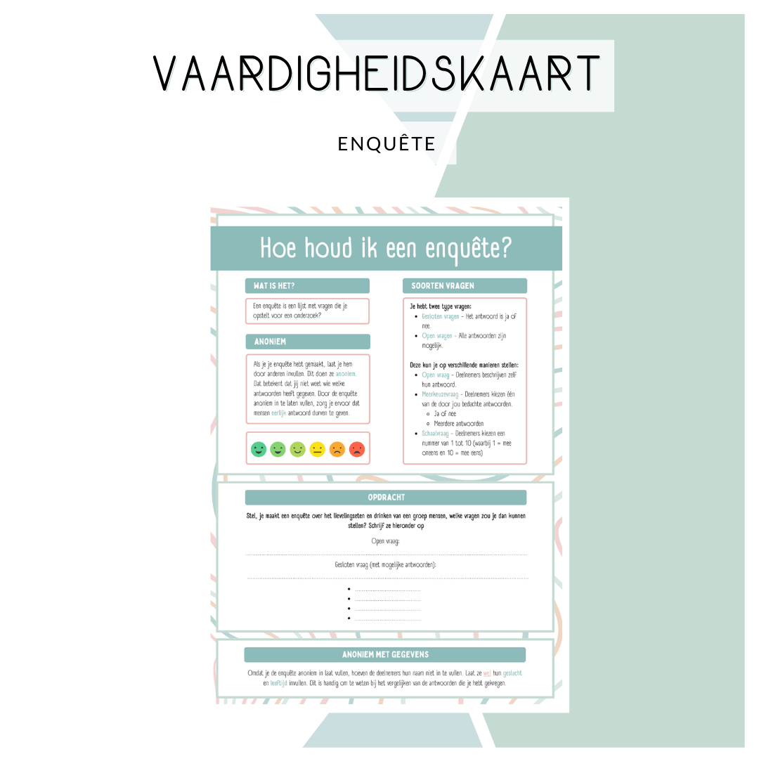 Vaardigheidskaart - Enquête afnemen