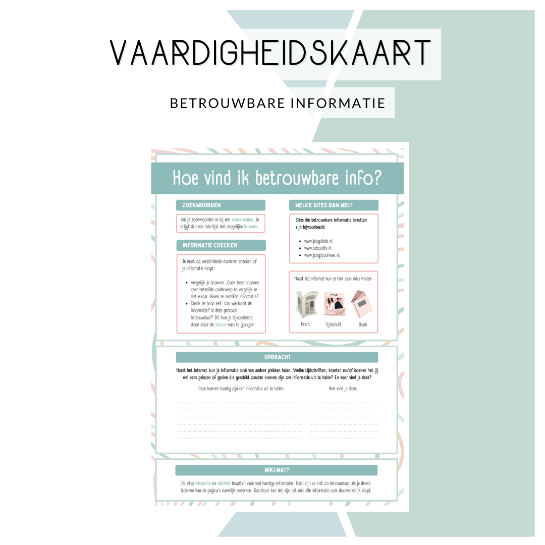 Vaardigheidskaart - Betrouwbare informatie vinden