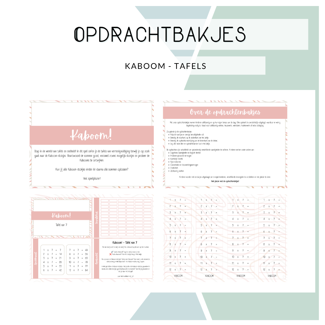 Opdrachtbakje - Kaboom tafels (MB)