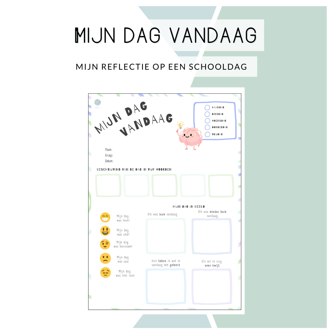 Reflectiekaart - De dag van vandaag (blauw/groen/paars)