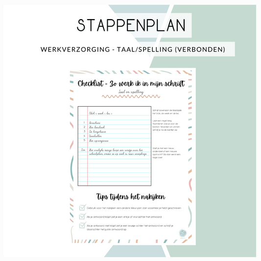 Stappenplan werkverzorging taal/spelling (verbonden schrift)