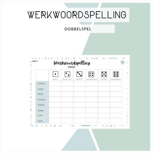 Werkwoordspelling dobbelspel