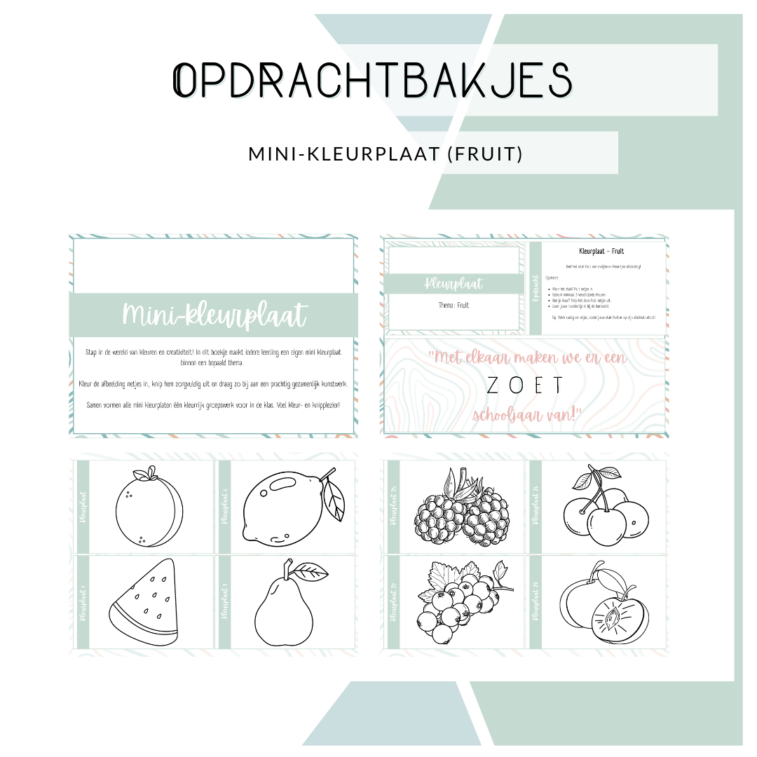 Opdrachtbakje - Mini-kleurplaat fruit (MB)