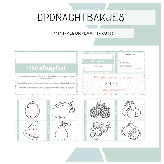 Opdrachtbakje - Mini-kleurplaat fruit (MB)