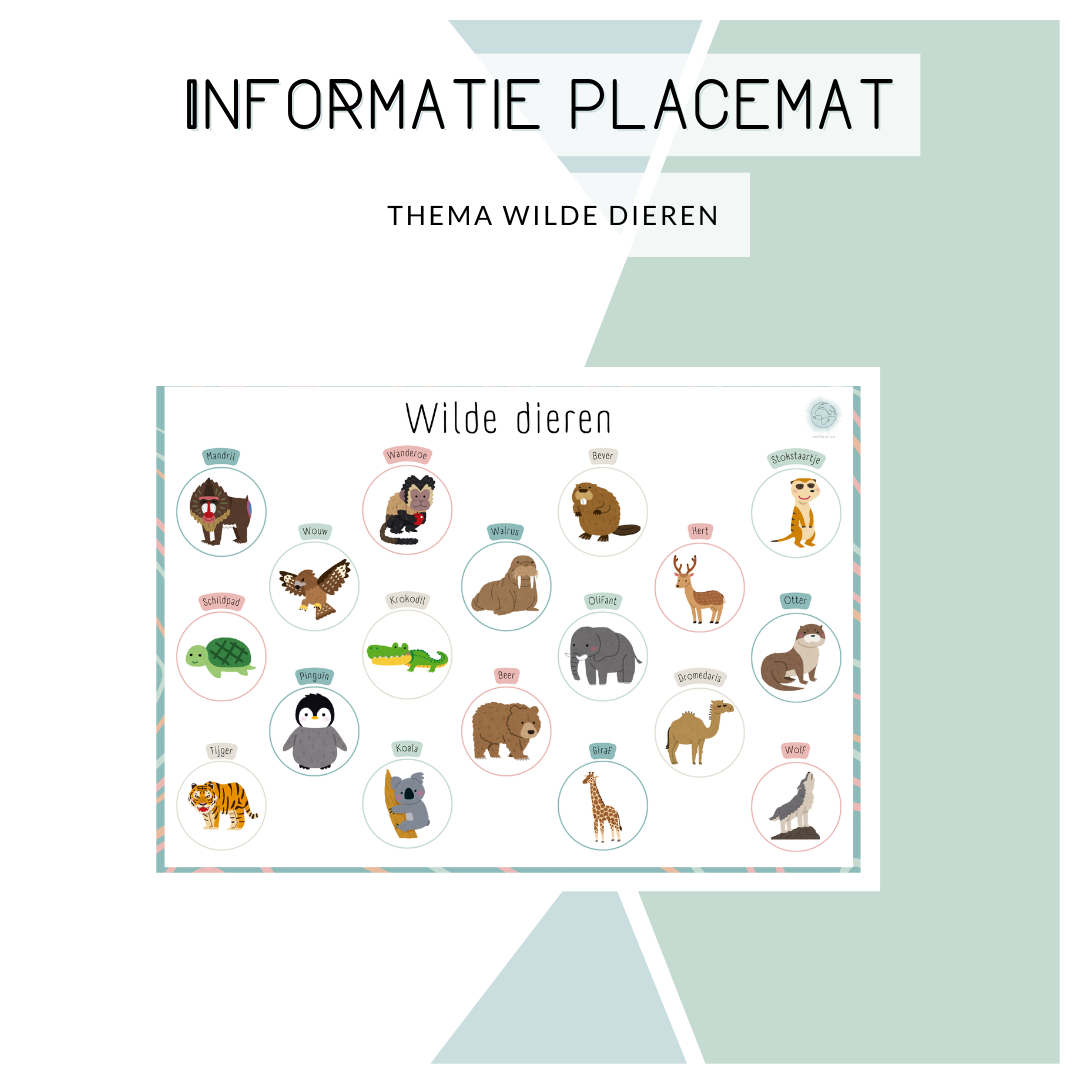 Informatie placemat - Wilde dieren