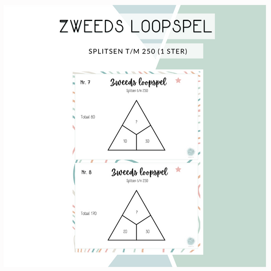 Zweeds loopspel -Splitsen t/m 250 (1-ster niveau)