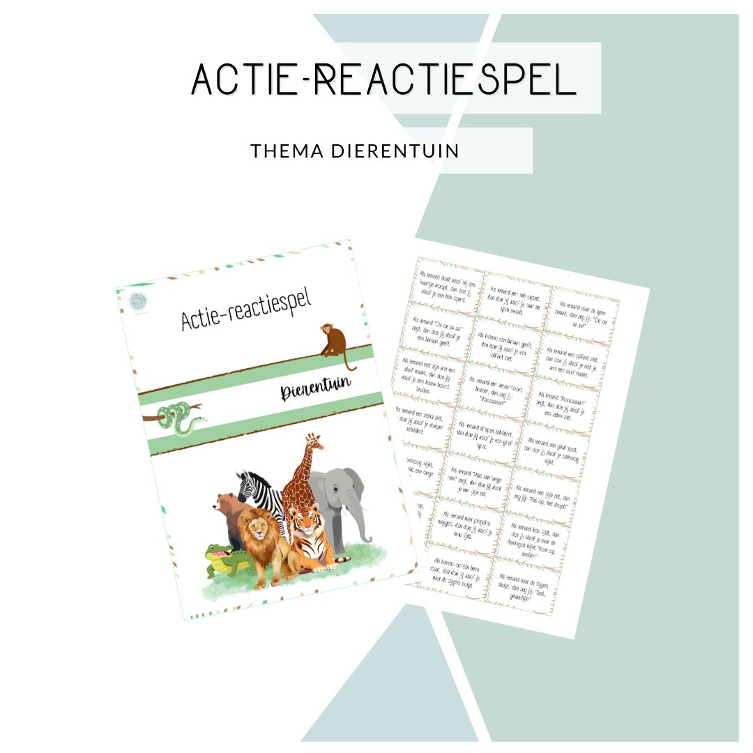 Actie-reactie spel - Thema: Dierentuin