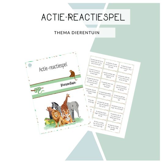 Actie-reactie spel - Thema: Dierentuin