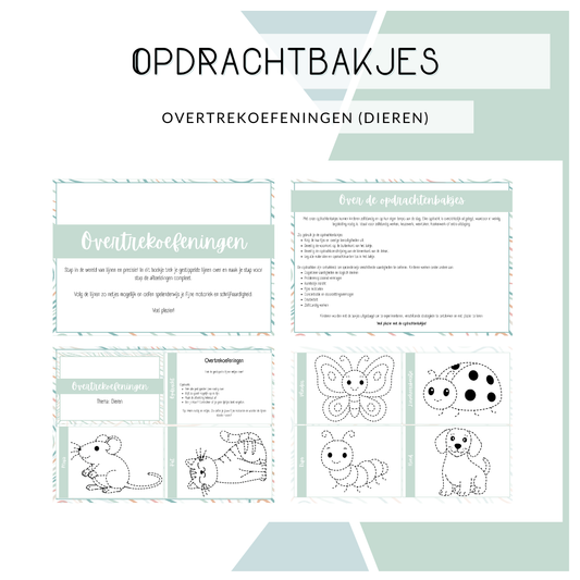Opdrachtbakje - Overtrekoefeningen dieren (OB en MB)