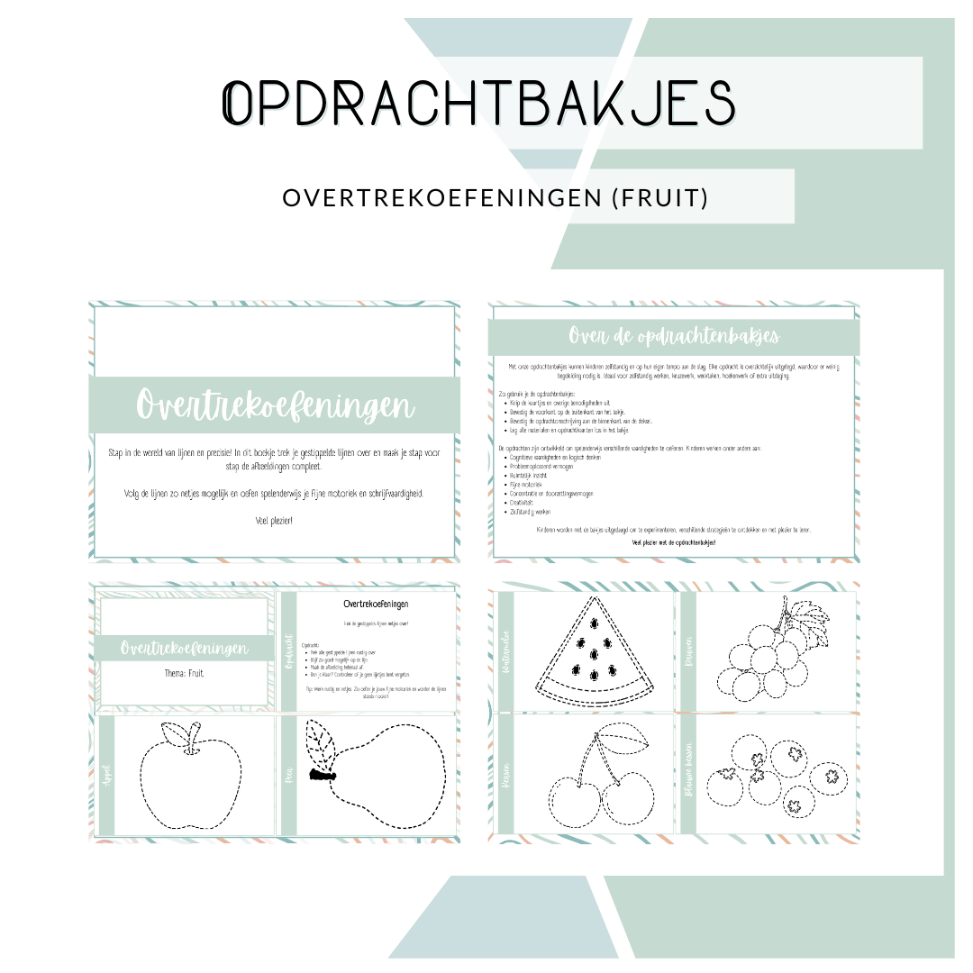 Opdrachtbakje - Overtrekoefeningen fruit (OB en MB)