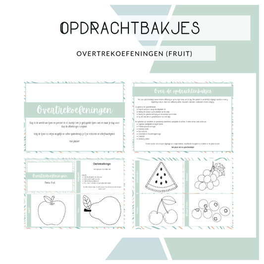 Opdrachtbakje - Overtrekoefeningen fruit (OB en MB)