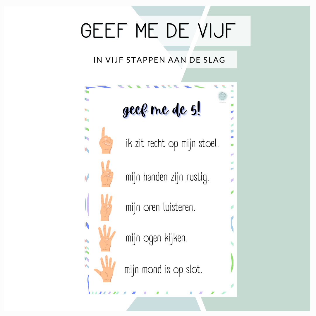 Geef me de vijf - groen/blauw/paars