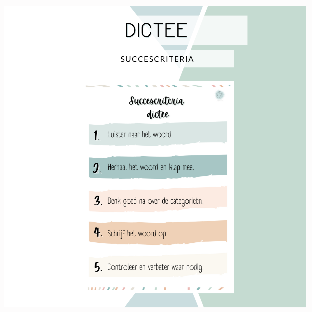 Succescriteria spellingdictee (pastel)