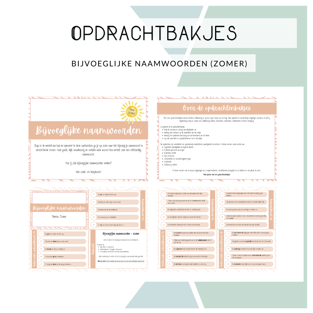 Opdrachtbakje - Bijvoeglijke naamwoorden zomer (MB en BB)