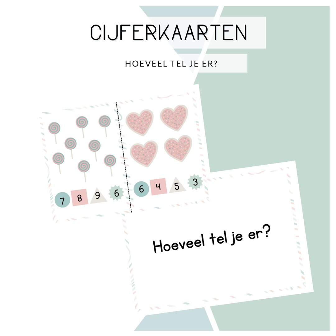 Cijferkaarten - Hoeveel tel je er?