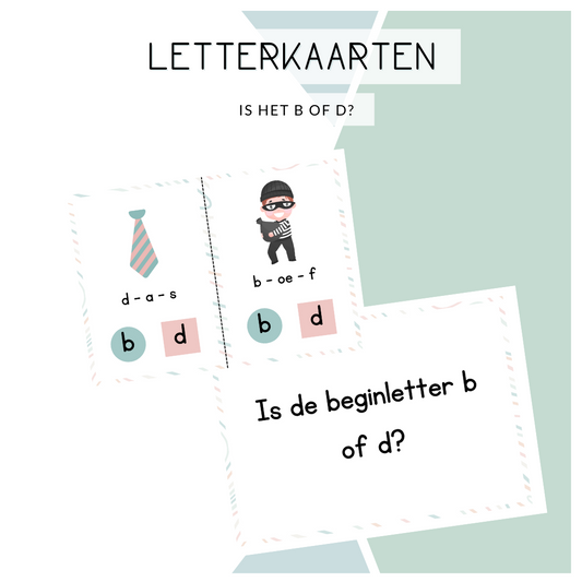 Letterkaarten - Is de beginletter b of d?