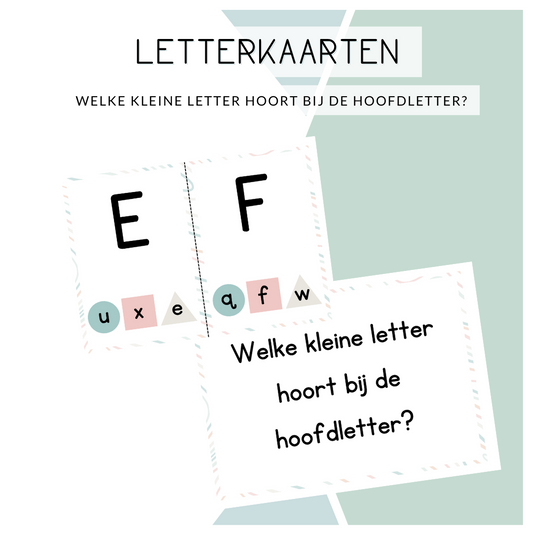 Letterkaarten - Welke kleine letter hoort bij de hoofdletter?