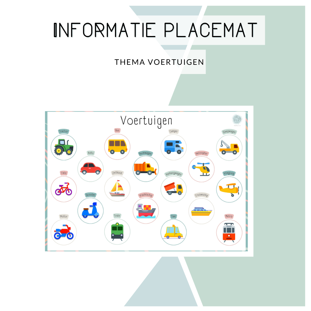 Informatie placemat - Voertuigen