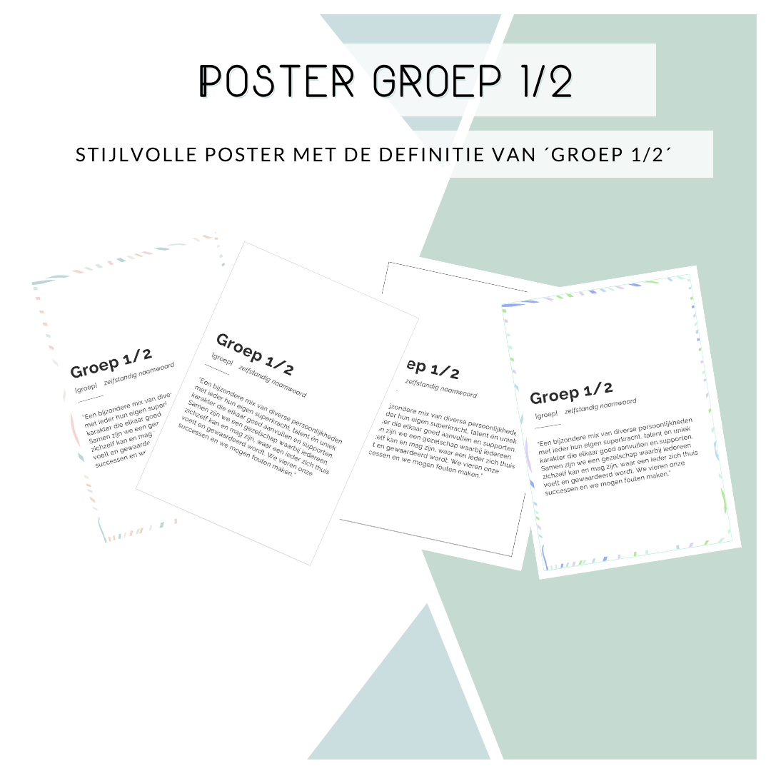 Poster definitie: groep 1/2