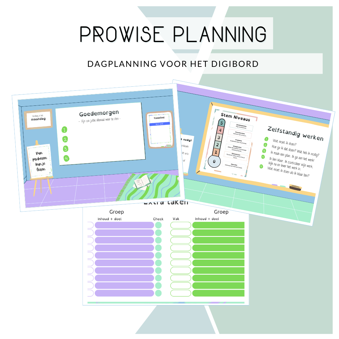 Prowise planning - blauw, paars, groen