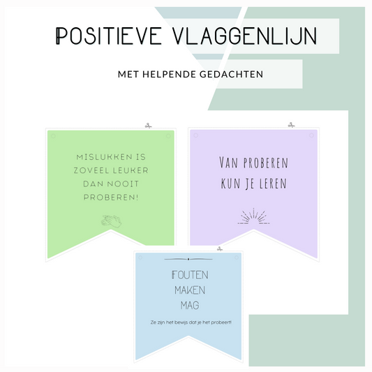 Positieve vlaggenlijn (paars-blauw-groen)