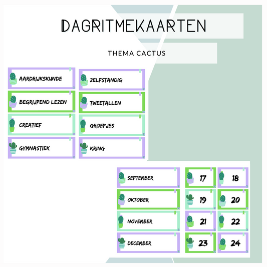 Dagritmekaarten - Thema cactus