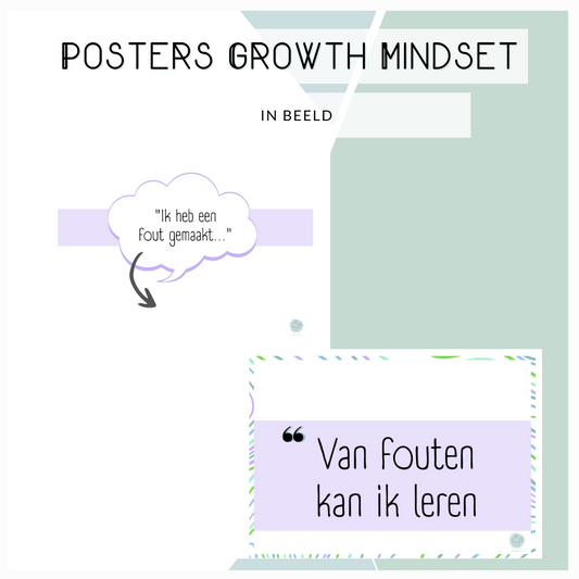 Poster Growth Mindset (paars-blauw-groen)