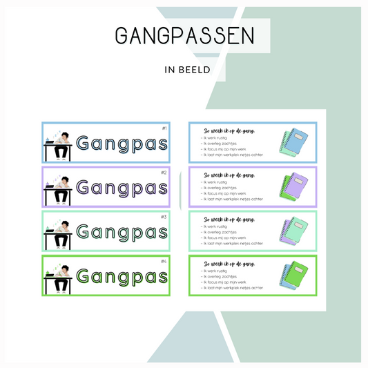 Gangpassen (paars-blauw-groen)