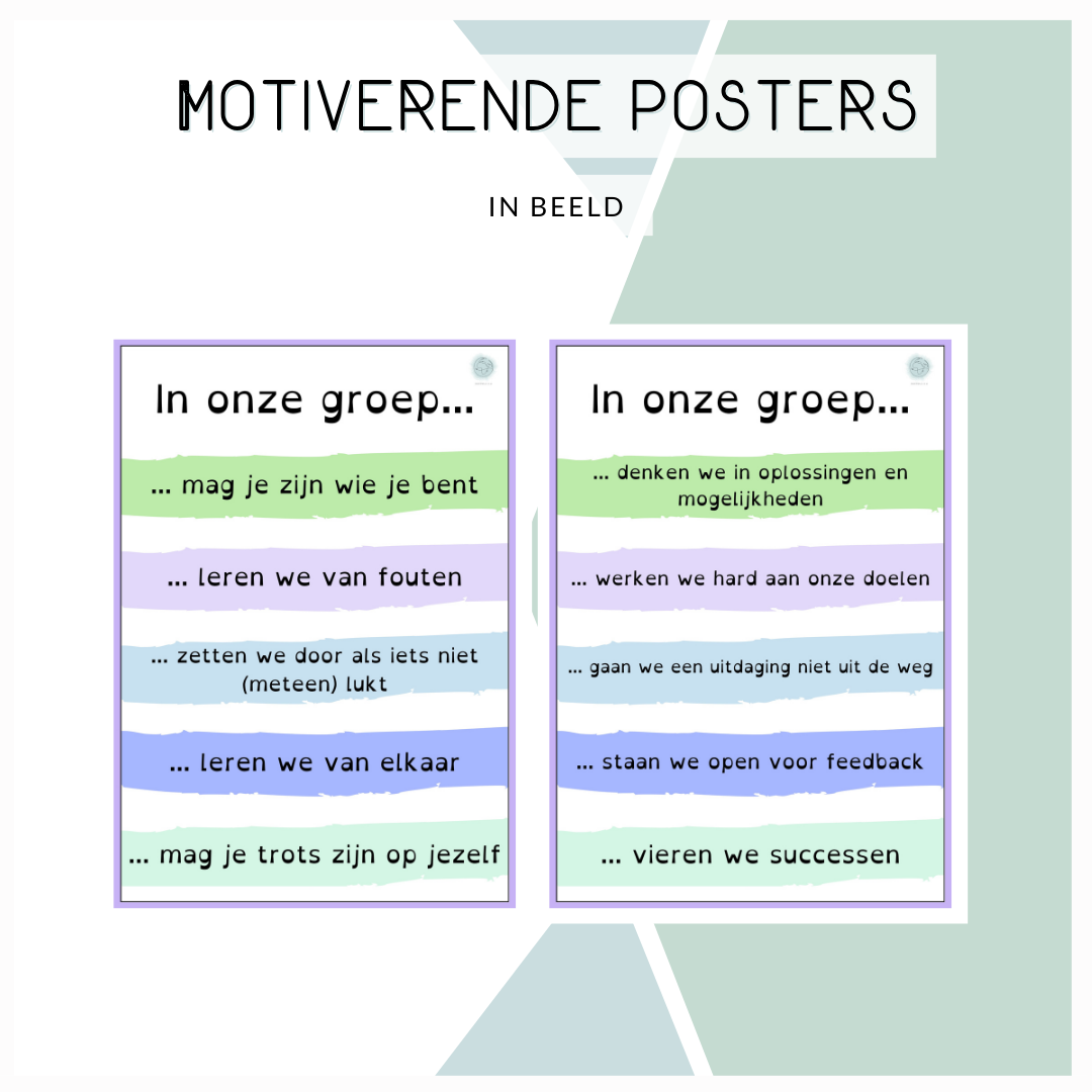 Motiverende posters (groen-paars-blauw)