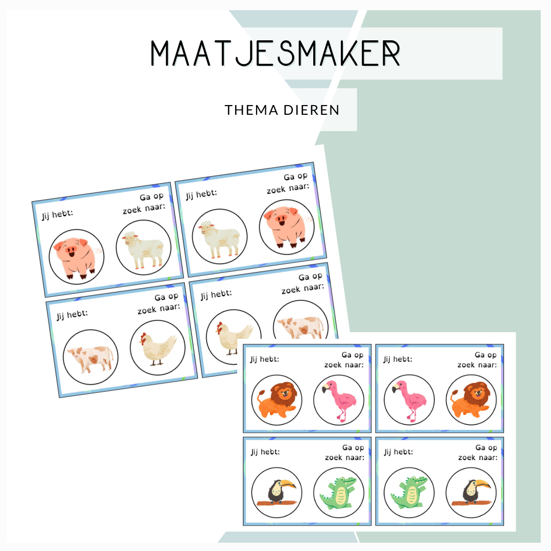 Maatjesmakers - dieren (paars-blauw-groen)