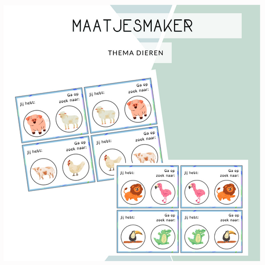 Maatjesmakers - dieren (paars-blauw-groen)