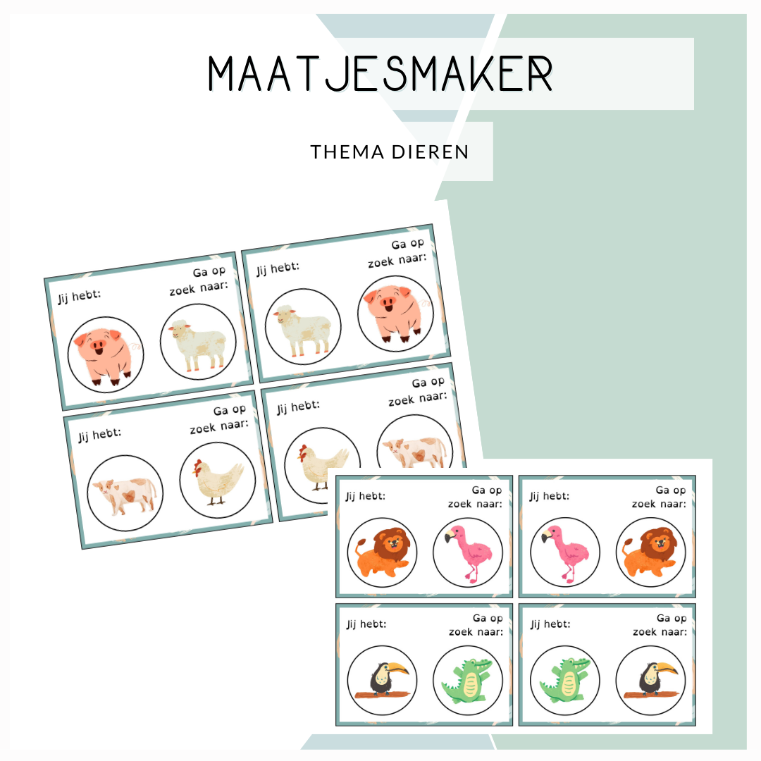 Maatjesmakers - dieren (pastel)